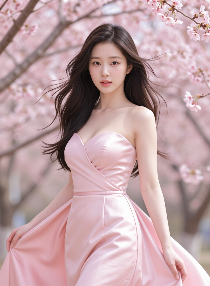 핑크 드레스 모델